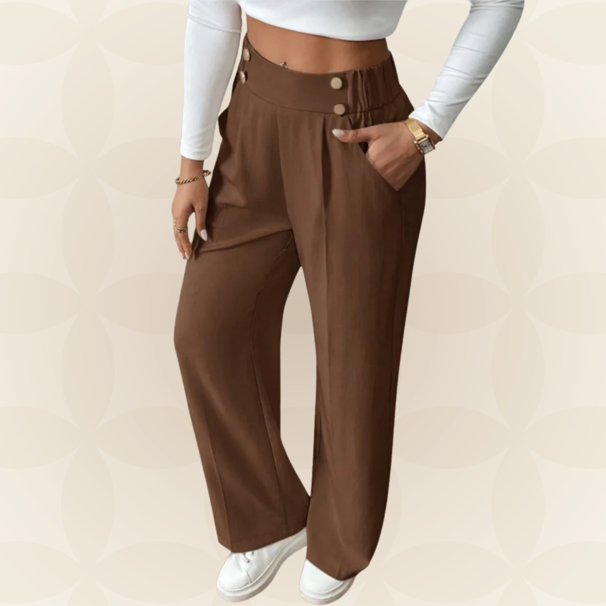 Anita - Elegante gerade Casual-Hose mit stilvollen Akzenten