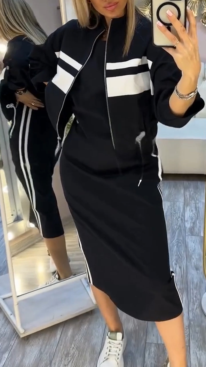 Von Esmee - Elegantes und lässiges Damen-Set mit Rundhalskleid und passender Jacke