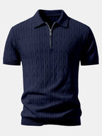 Twisted Jacquard Knit Polo & Slim Fit Tapered Pants
