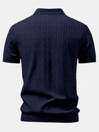 Twisted Jacquard Knit Polo & Slim Fit Tapered Pants