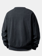 Versatile 2-in-1 Crew Neck Stretch Corduroy Sweater