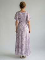 Vaelis | Midi-Kleid mit Schmetterlingsärmeln