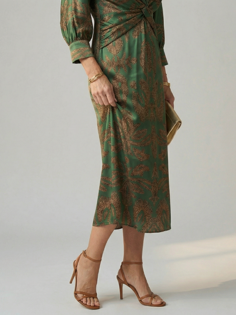 Lune | Natürliches Wickelkleid in Midi-Länge