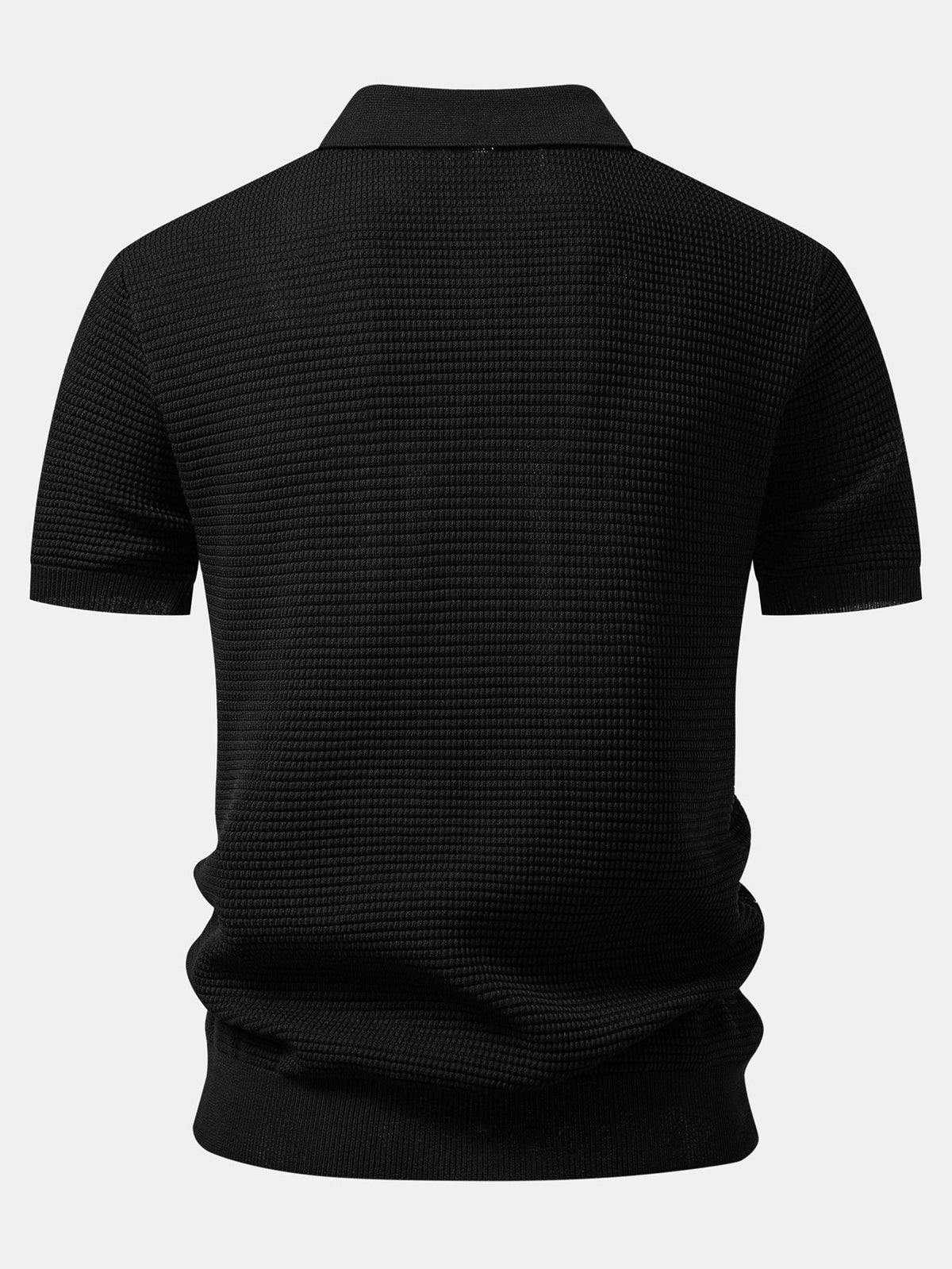 Kontrast Waffle Zip Knit Polo & Slim Fit Tapered Pants