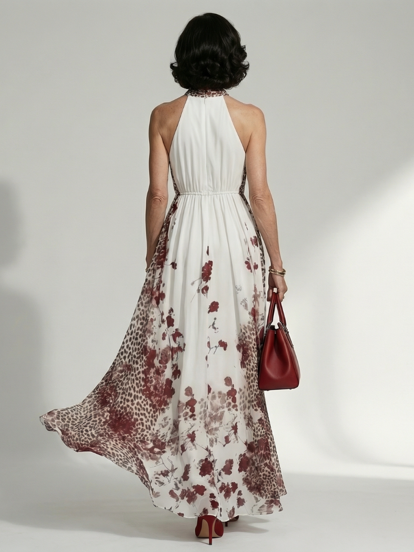 Orlune | Weißes Falten-Maxikleid