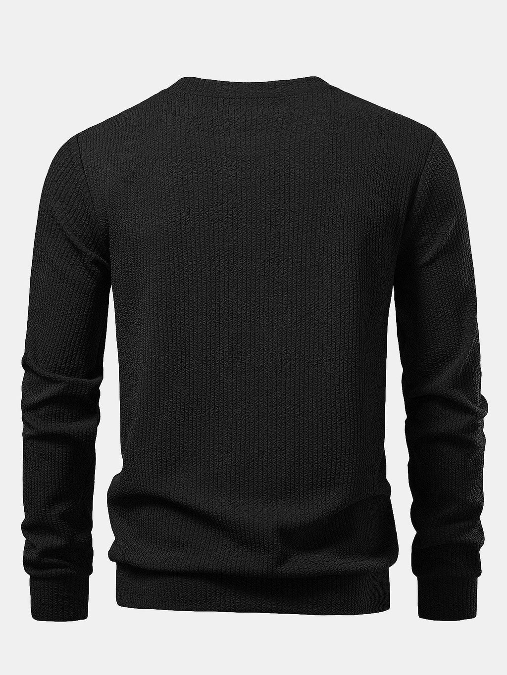 Rippstruktur-Sweatshirt mit Rundhalsausschnitt