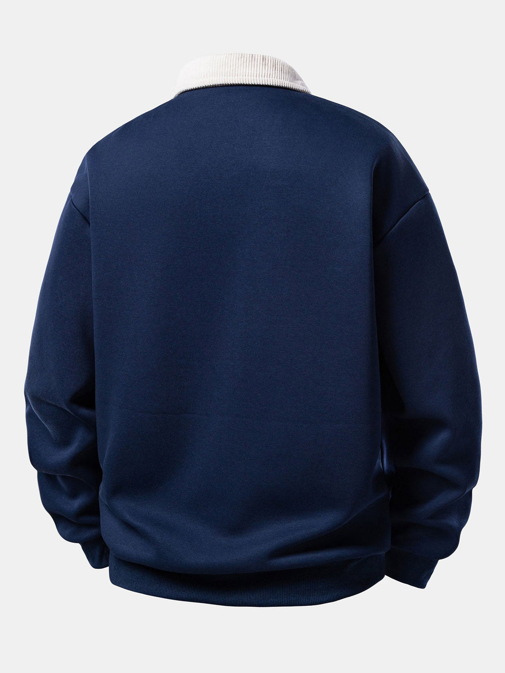 Gemütliches Corduroy-Polo-Sweatshirt mit kontrastierendem Brooklyn-Print