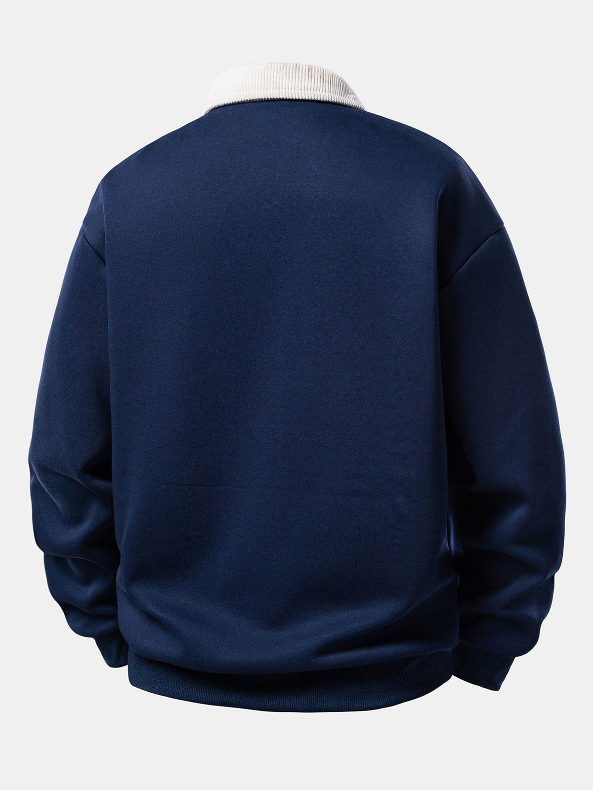 Gemütliches Corduroy-Polo-Sweatshirt mit kontrastierendem Brooklyn-Print