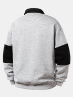 Bequemes Sweatshirt mit Farbblock-Design und Polo-Kragen