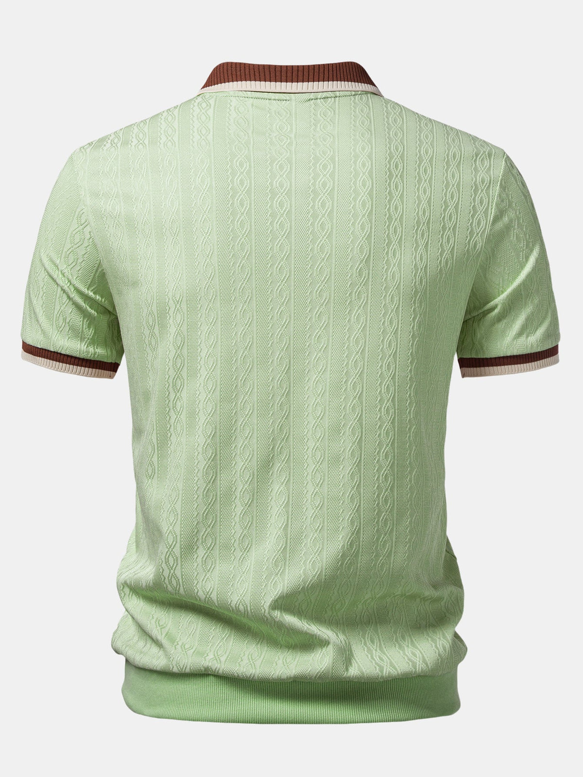 Kontrastierte Bies Textur Strick-Polo mit Reißverschluss & Slim Fit Tapered Hose