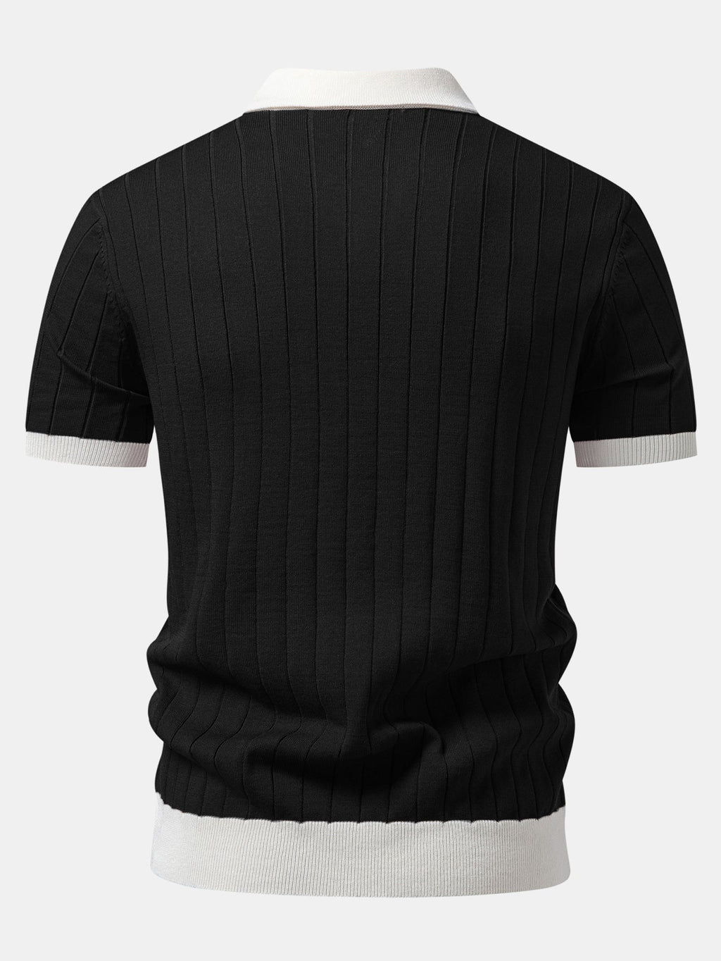Kontrastbiesen Polo mit Johnny-Kragen & Slim Fit Tapered Hose