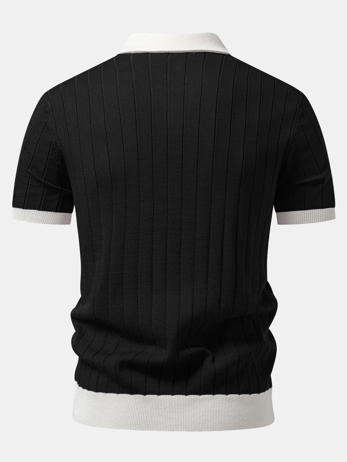Kontrastbiesen Polo mit Johnny-Kragen & Slim Fit Tapered Hose