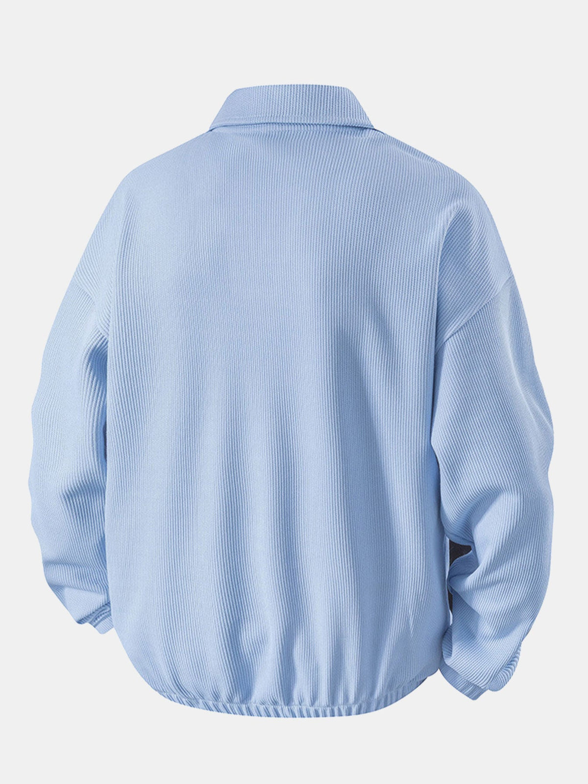Bequemes Waffel-Polo Sweatshirt mit V-Ausschnitt