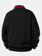 Bequemer Sweatshirt mit Milano-Print und Kontrast-Polo