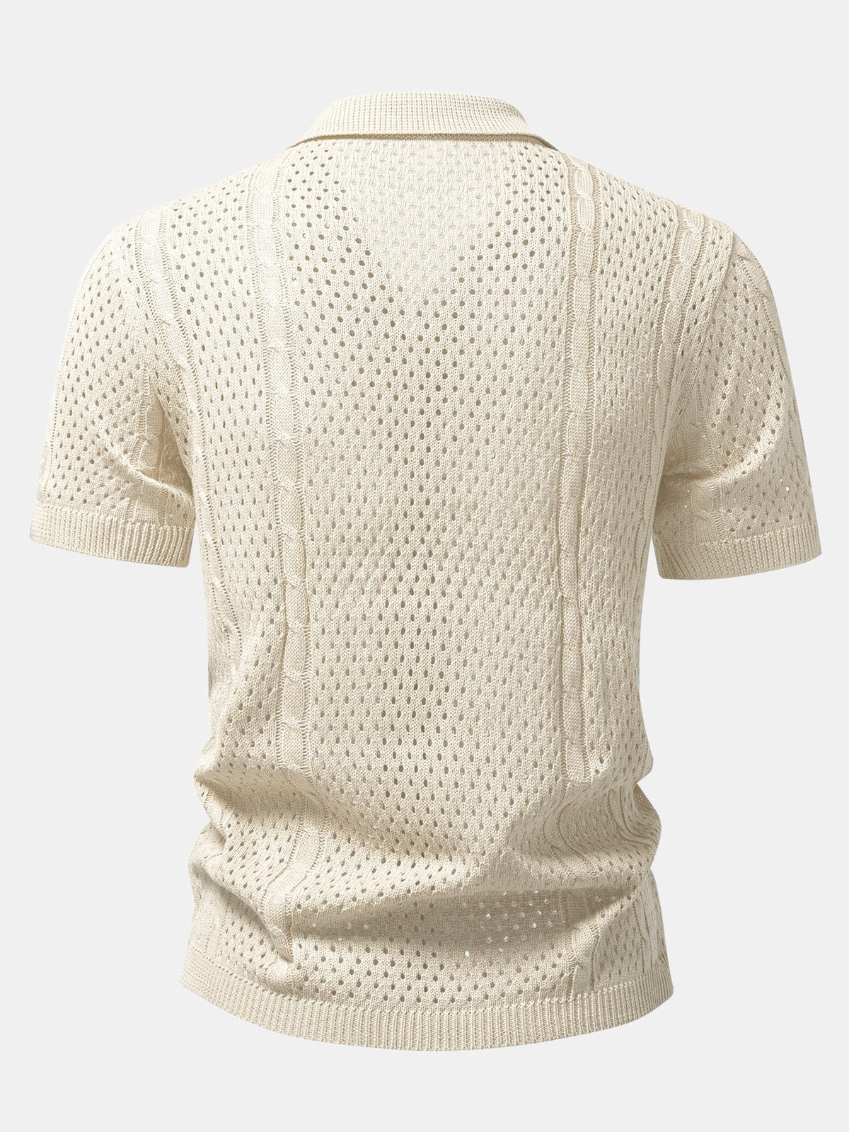 Offenes Strickhemd mit gerader Leinenhose