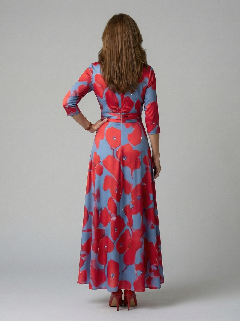 Celine | Midi-Kleid mit Wickelausschnitt