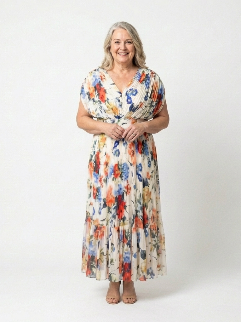 Savannah | Floral Pleated Midi Dress