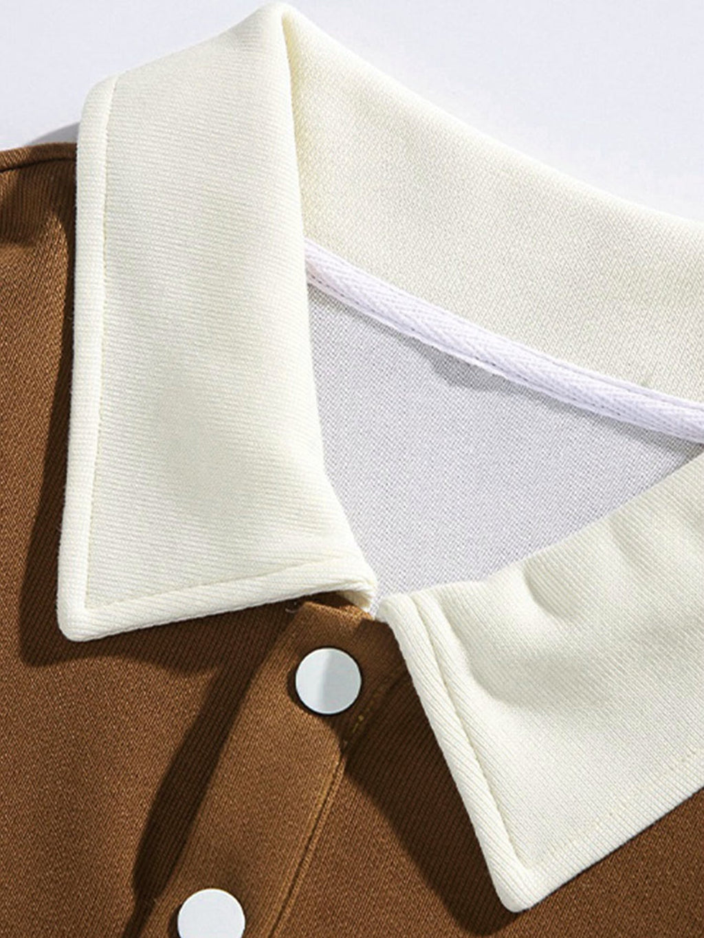 Bequemes Farbblock-Patchwork Polo-Sweatshirt