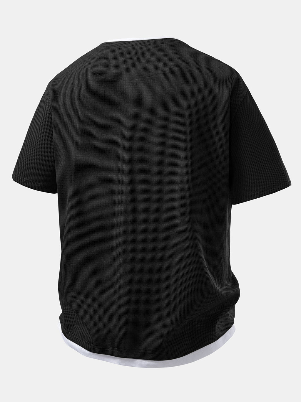 2-in-1 Waffle T-Shirt mit Kragen und 7-Zoll Shorts Set