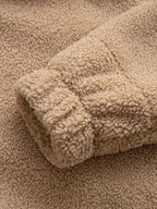 Kontrast Ruitjes Teddy Kapuzenpullover mit Reißverschluss