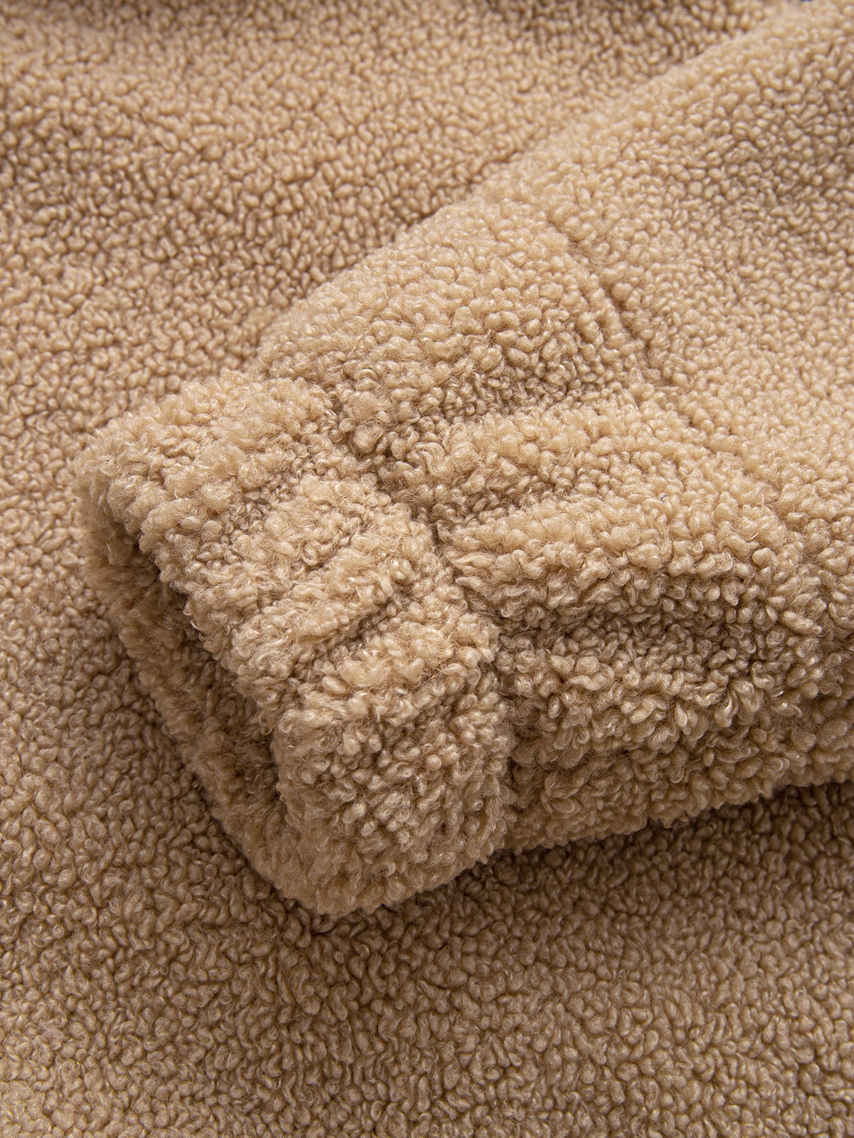 Kontrast Ruitjes Teddy Kapuzenpullover mit Reißverschluss