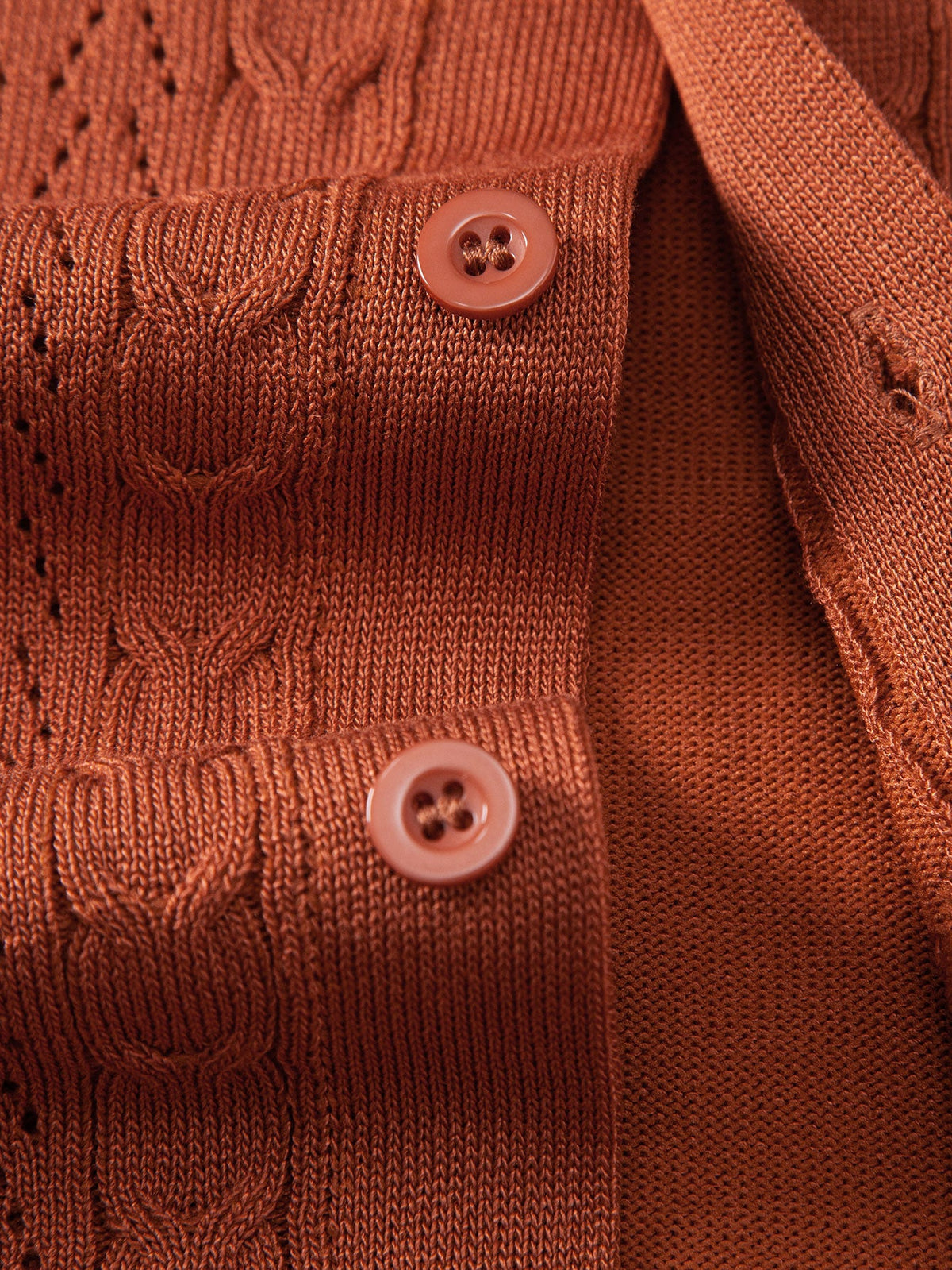 Jacquard-Design Strickhemd mit Knopfleiste & gerade Leinenhose
