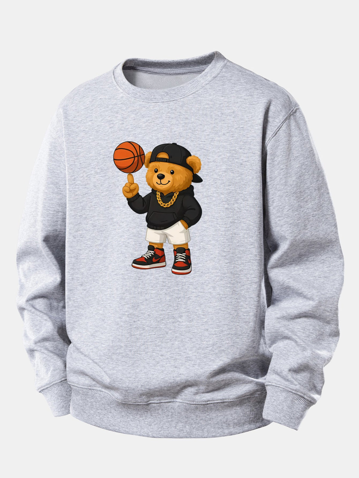 Bequemes Sweatshirt mit Basketball-Bären-Motiv