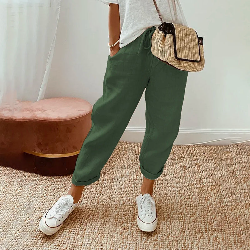 Wilma - Bequeme Freizeit-Hose aus Baumwolle und Leinen