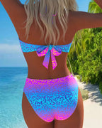 Sofia | Gradient Leopard Print Halterneck Swimsuit