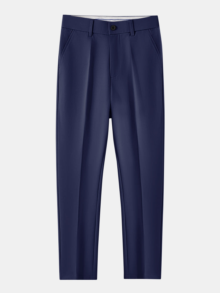 Rippstrick-Polo mit Johnny-Kragen und kontrastierenden Akzenten & figurbetonter tapered Hose