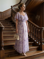 Vaelis | Midi-Kleid mit Schmetterlingsärmeln