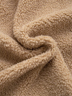 Kontrast Ruitjes Teddy Kapuzenpullover mit Reißverschluss