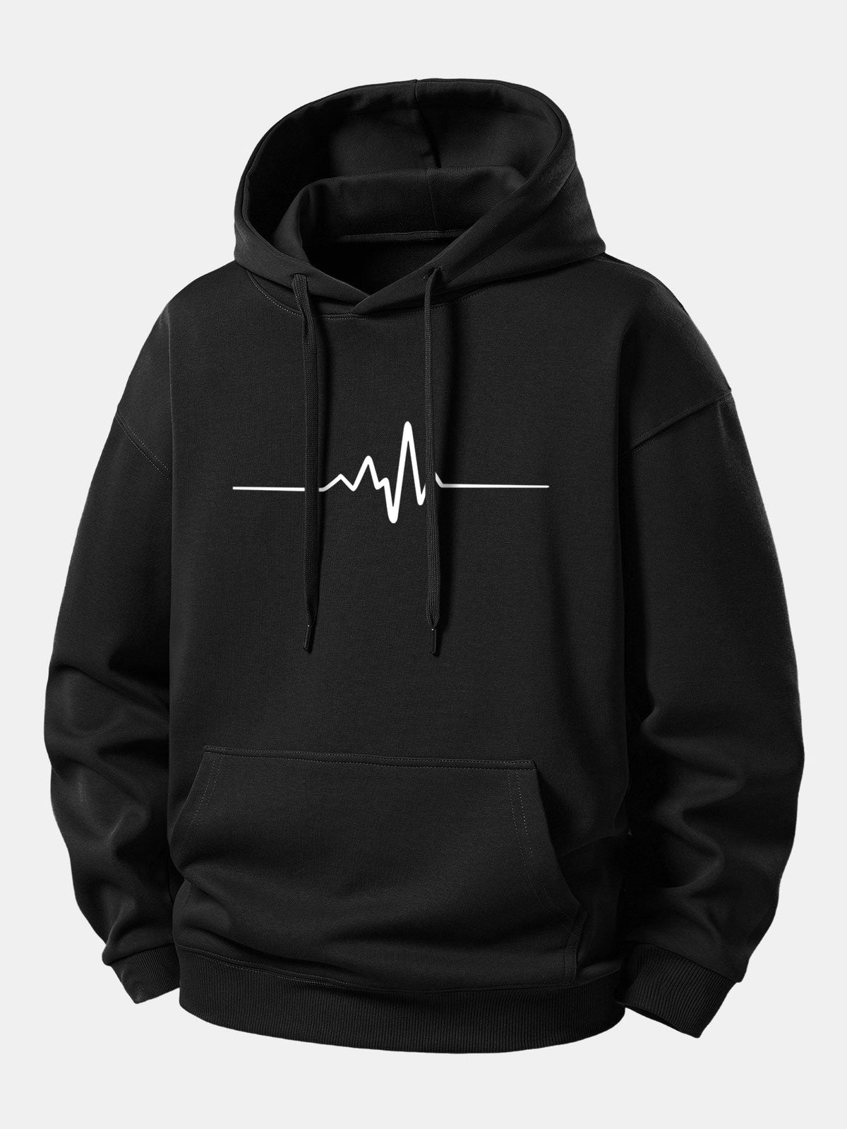 Herzfrequenz Hoodie in Bequemer Passform