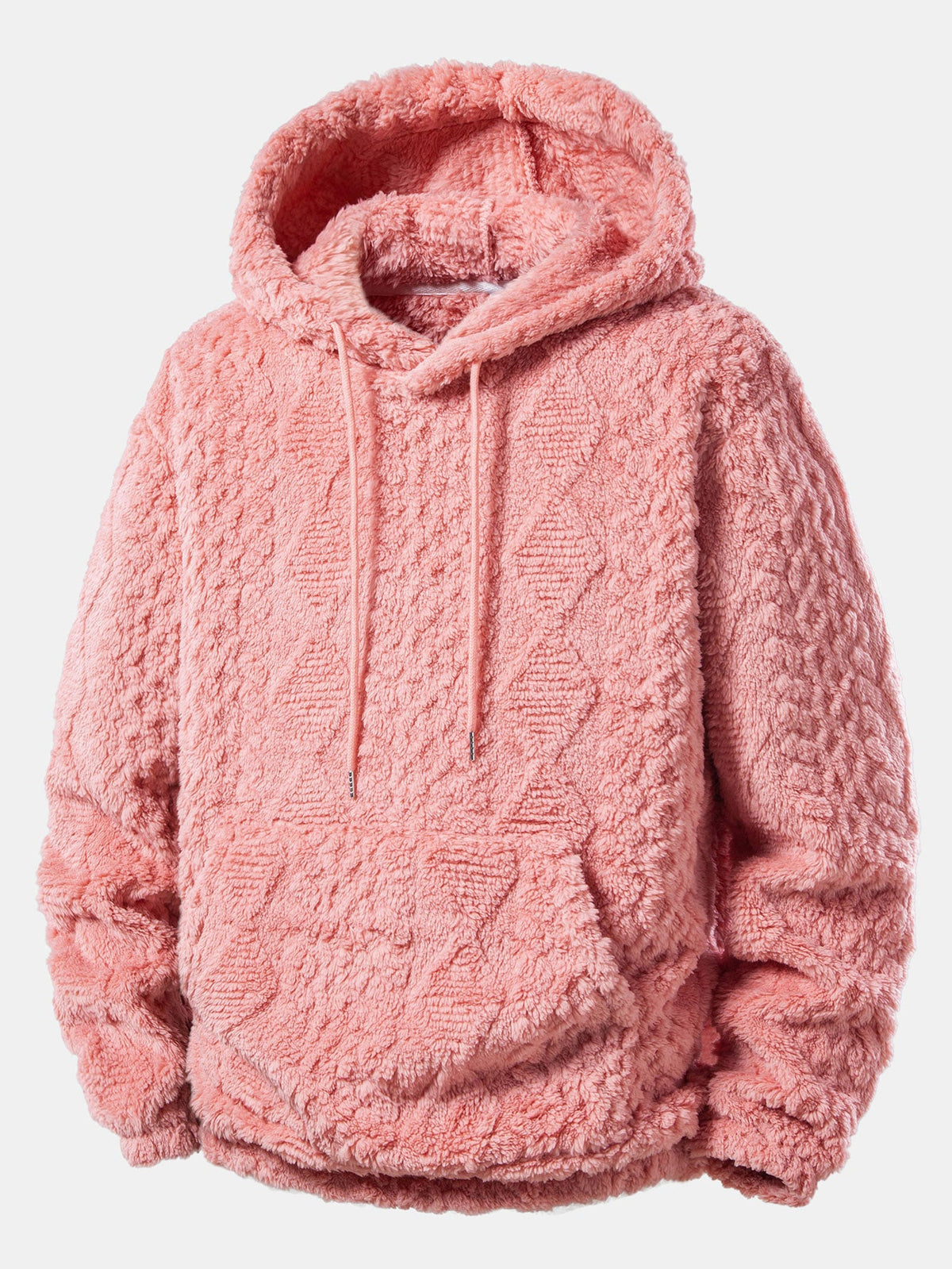Geometric Jacquard Teddy Hoodie