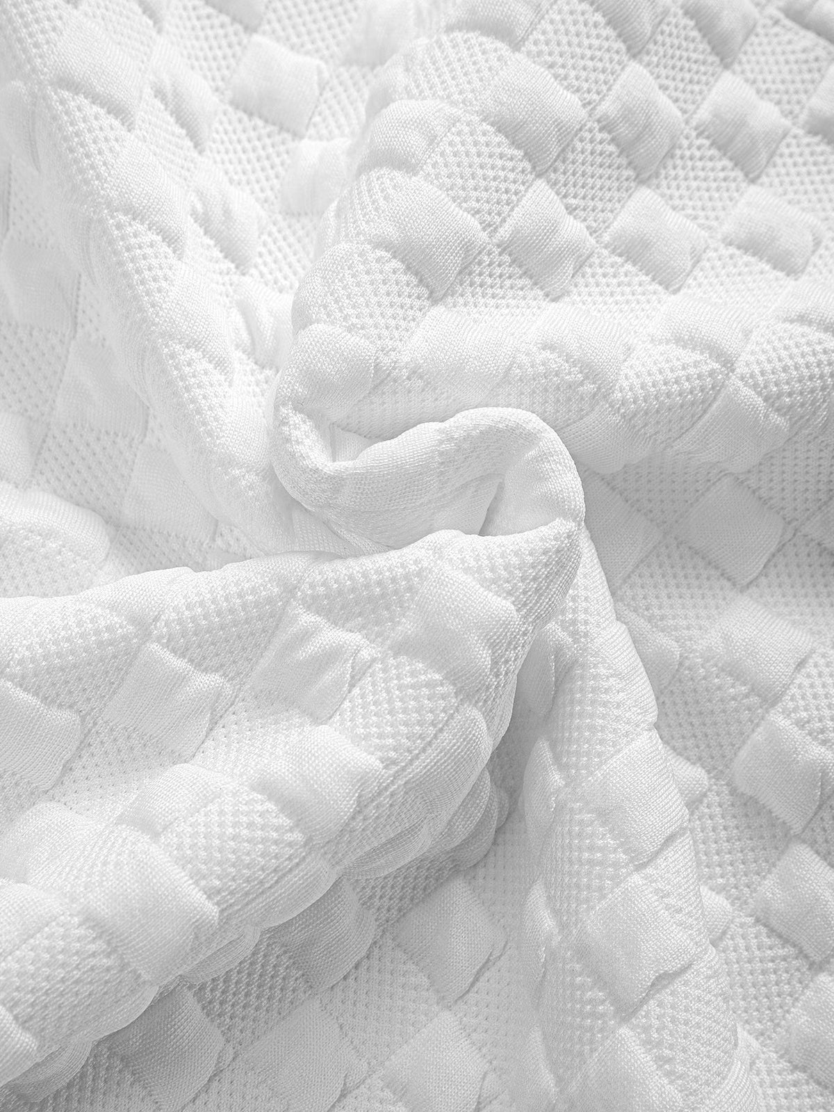 Viertelreißverschluss Sweatshirt im Checkerboard-Jacquard-Design