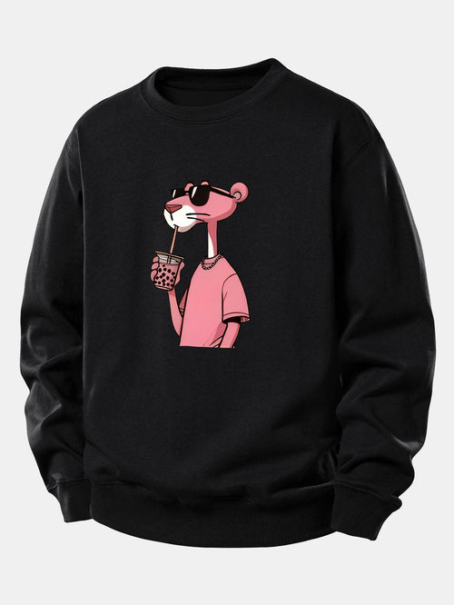 Bequemer Sweatshirt mit Pink Panther Motiv