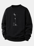 Entspannte Sweatshirt mit Mond-Astronauten-Motiv