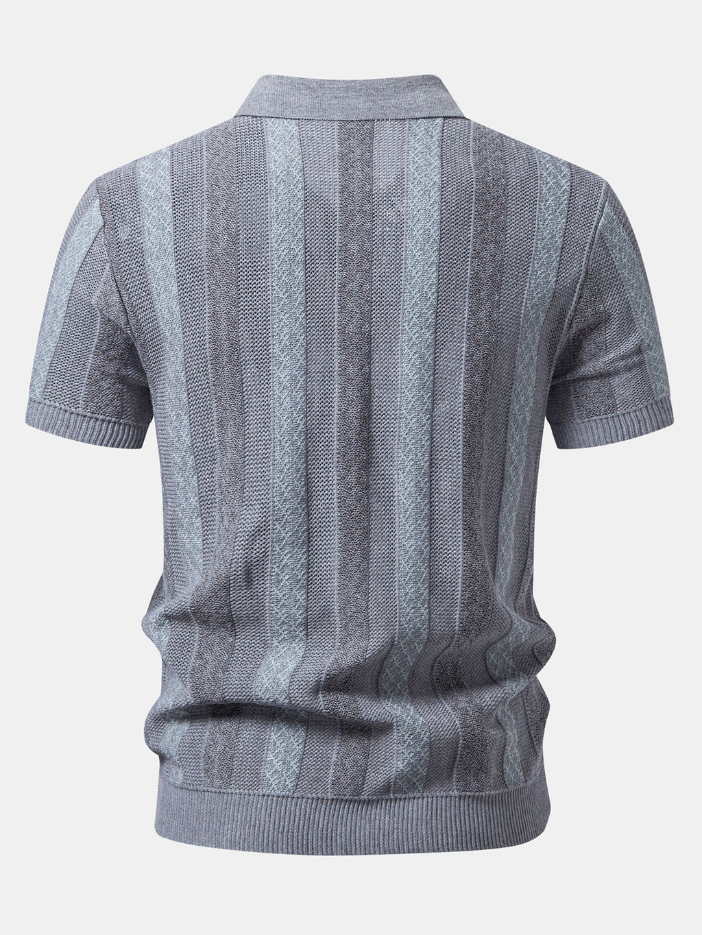 Gestreiftes strukturiertes Strick-Polo mit Slim Fit tapered Hose