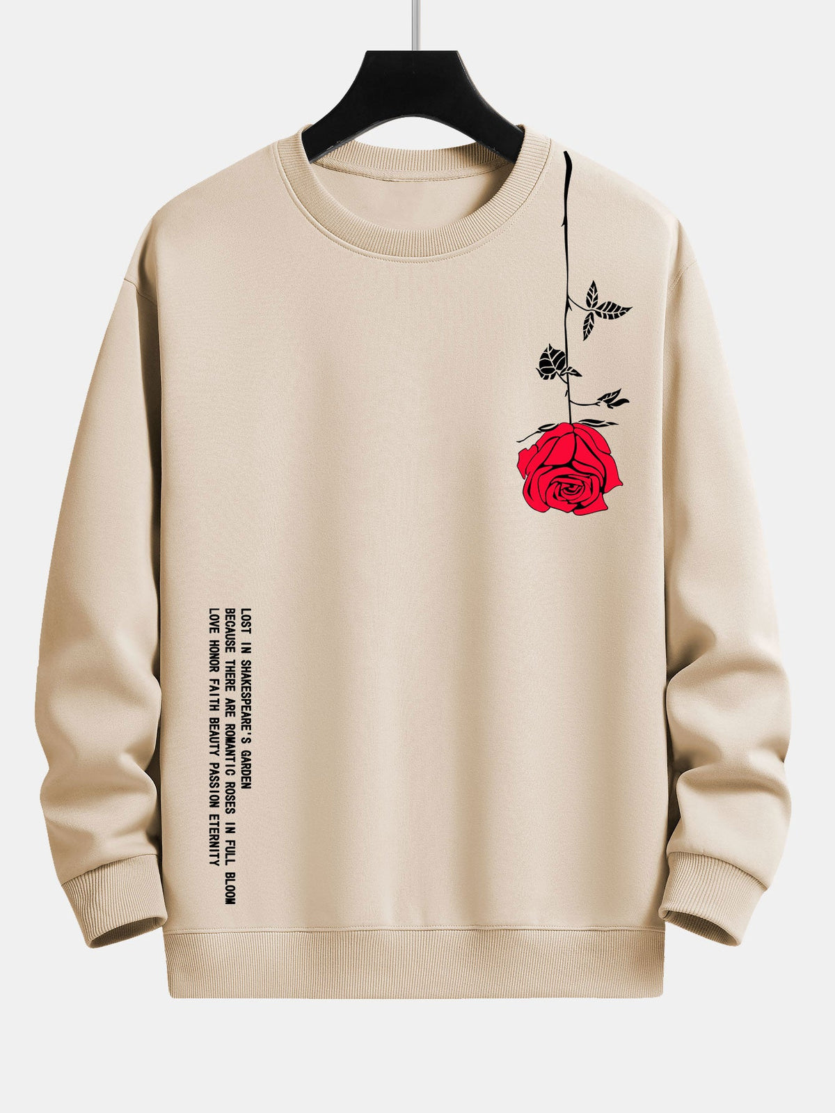 Roosprint Relaxed Fit Sweatshirt with Slogan