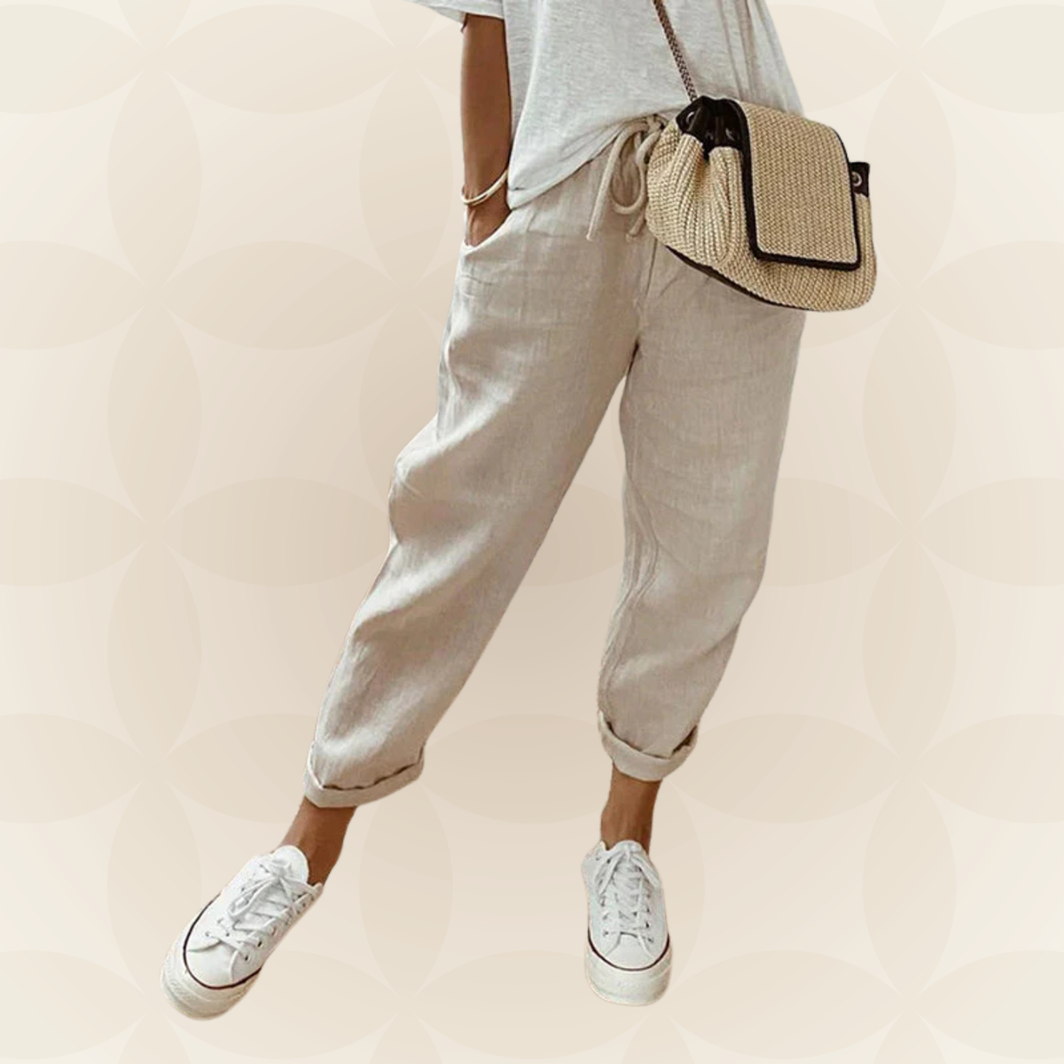 Wilma - Bequeme Freizeit-Hose aus Baumwolle und Leinen