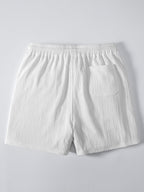 Geometrisches Jacquardhemd mit Knöpfen und Kurzshorts mit Kordelzug und gekreuzter Textur, 5"