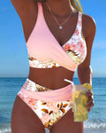 Jolina | Floral Split Bikini with Contrast Design