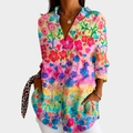 Bluse mit Harmonischem Wiesenblüten-Muster