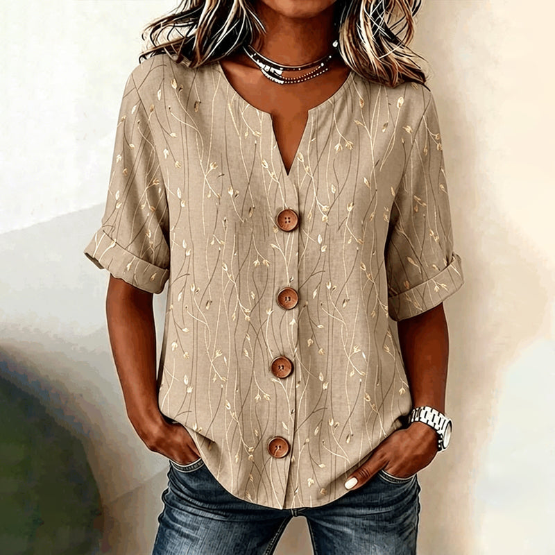 Bernice | Vintage-Bluse im Blattdesign