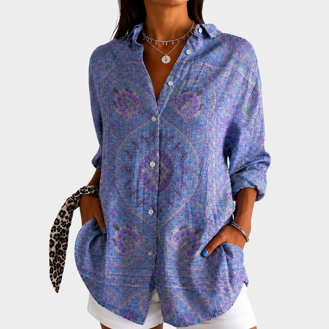 Grace Blouse in Lavender Mosaic