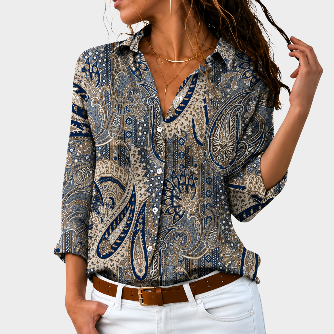 Zeitlose Paisley-Muster Charm Bluse