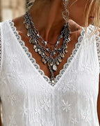 Marjet | V-Neck Lace Tank Top