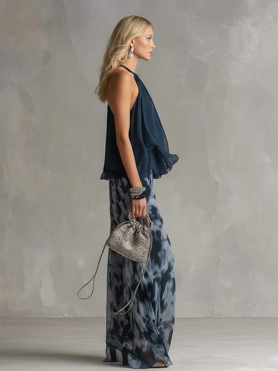 ÉLISE | ELEGANTES LEICHTES SET MIT FLIEẞENDEM TOP UND WEITER HOSE