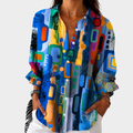 Farbintensive Mosaik Statement-Bluse