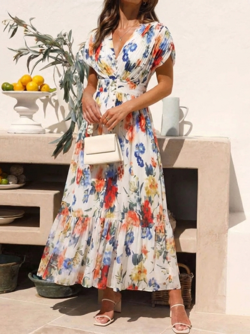 Savannah | Floral Pleated Midi Dress